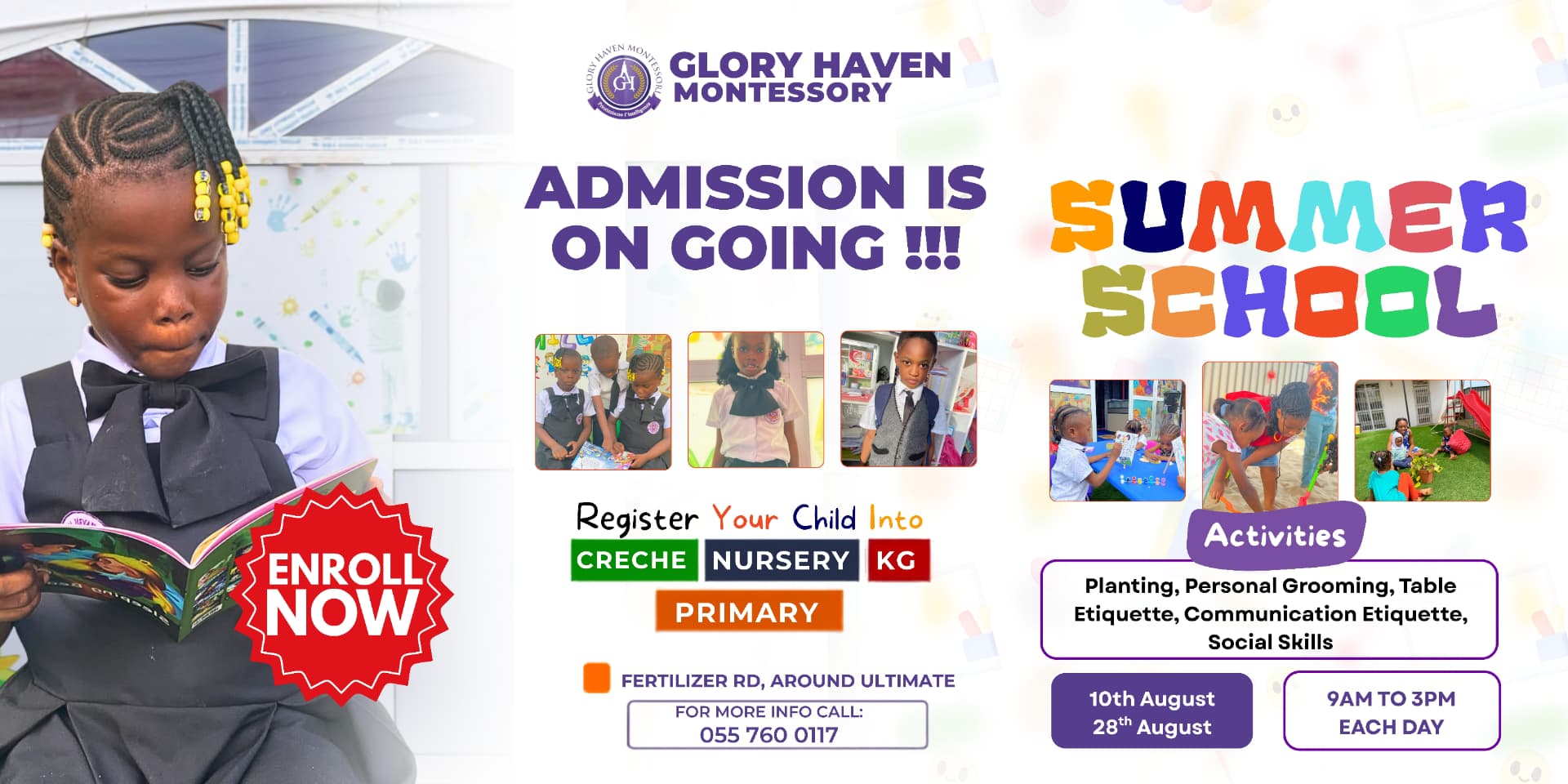 Glory Haven admissions banner