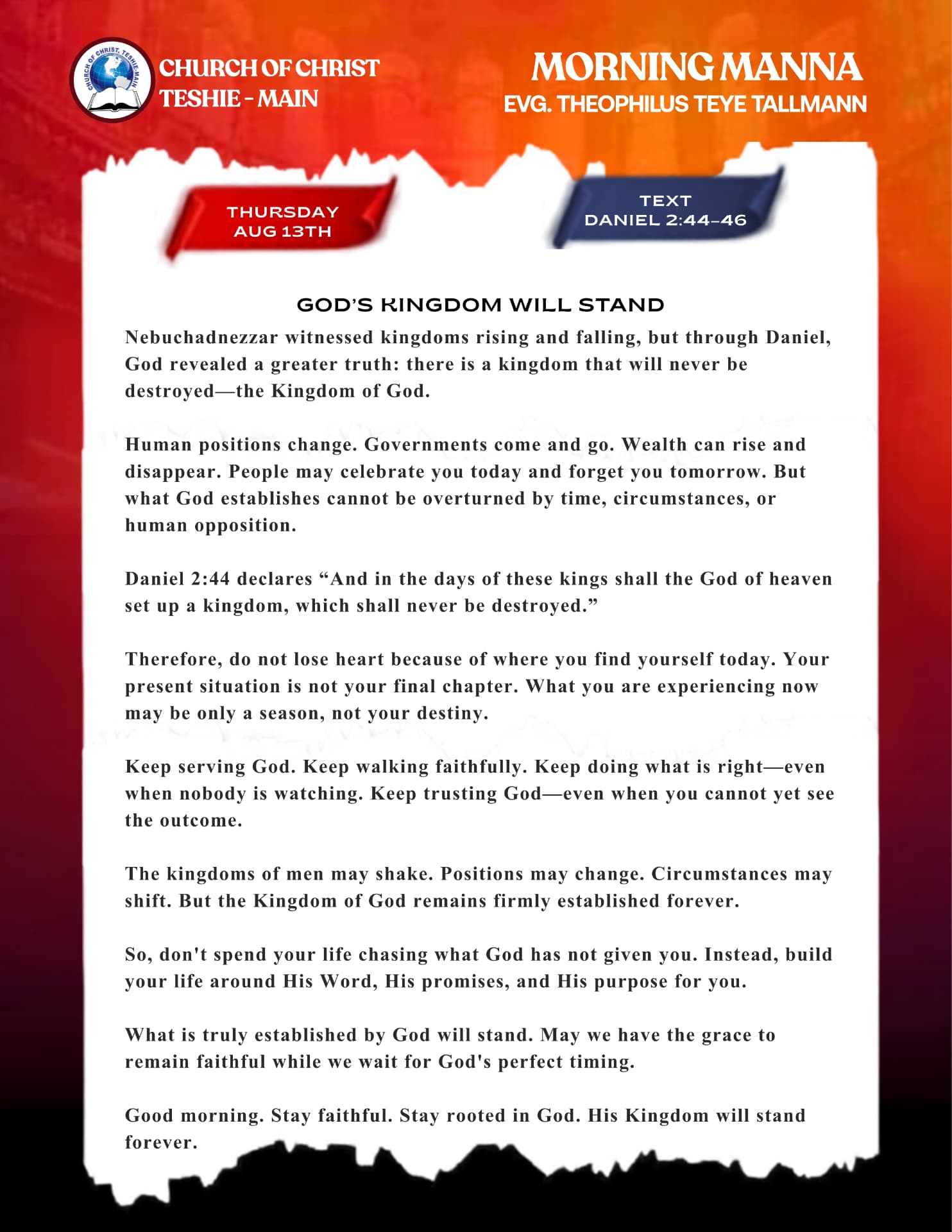 Morning Manna devotional template