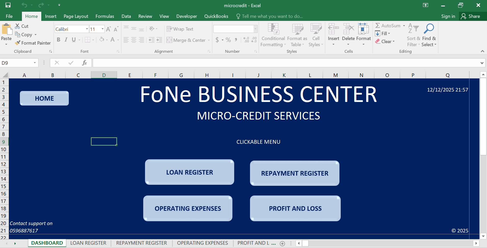 FoNe Business Center micro-credit workbook