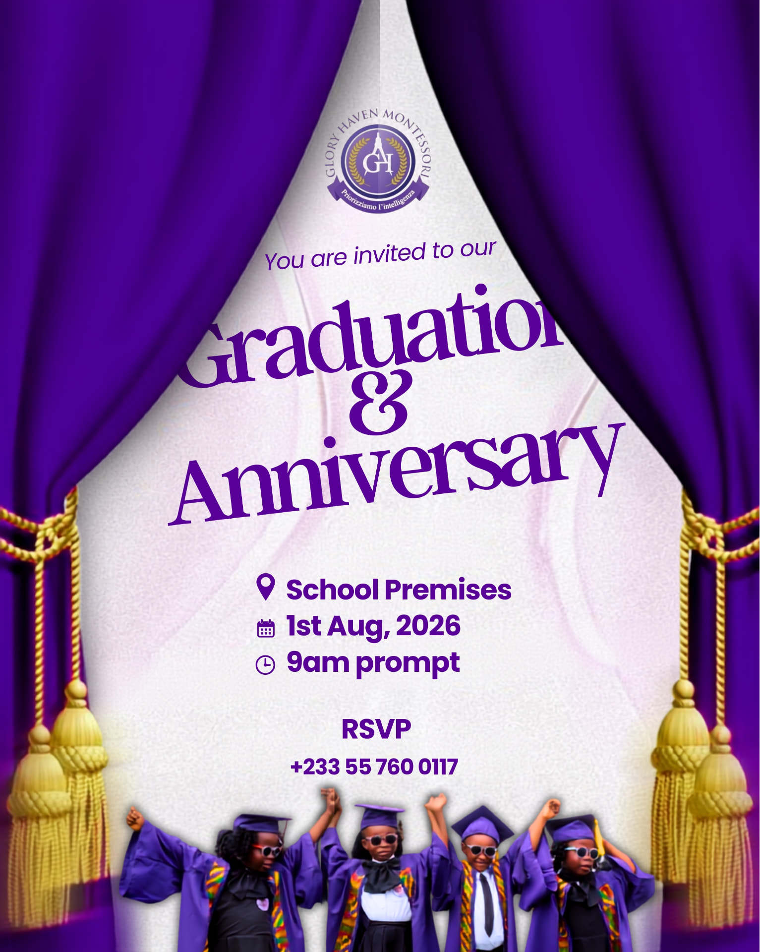 Glory Haven graduation invitation