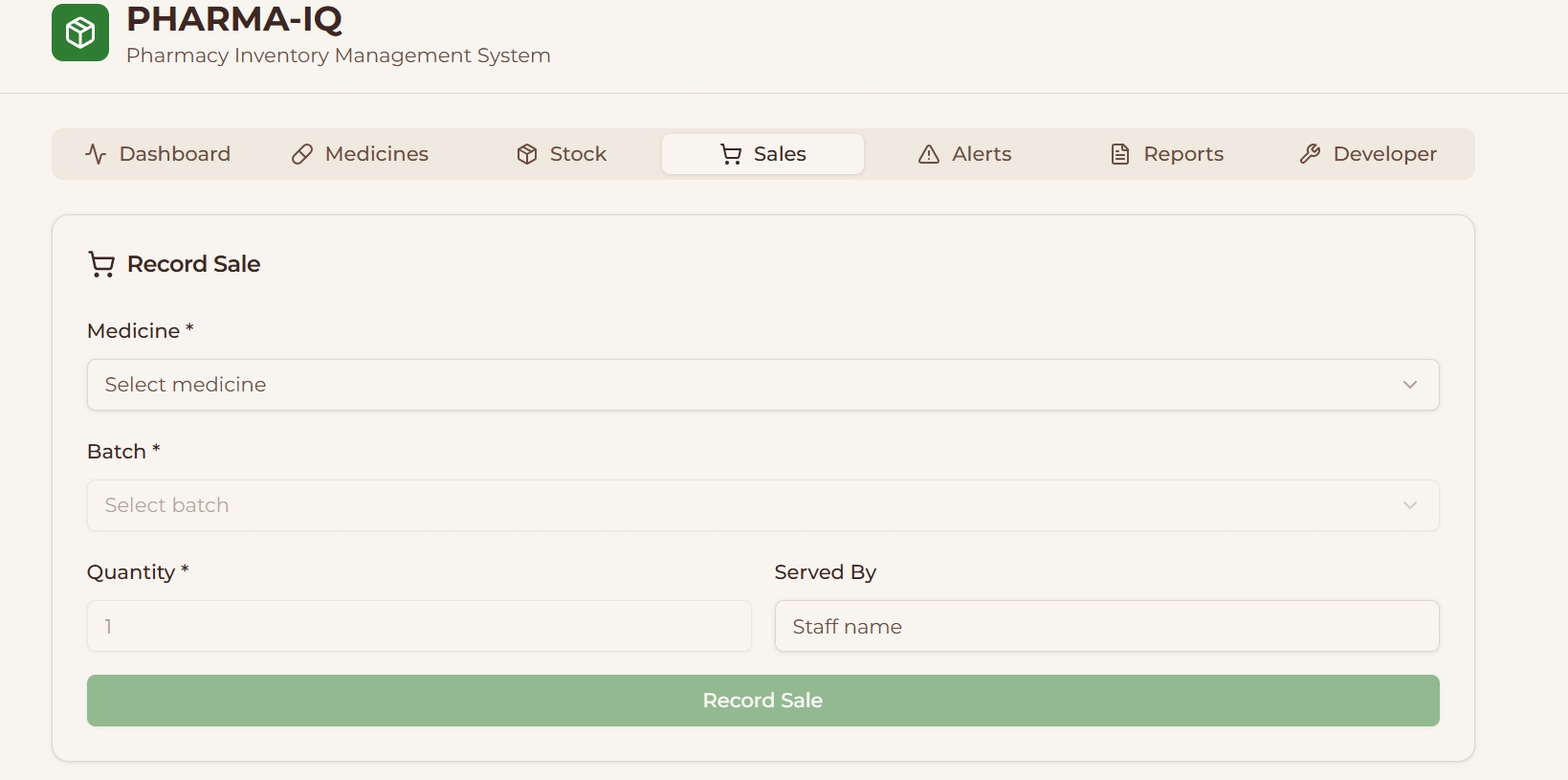 PHARMA-IQ inventory system